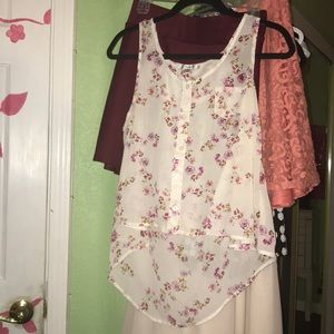 Floral chiffon tank